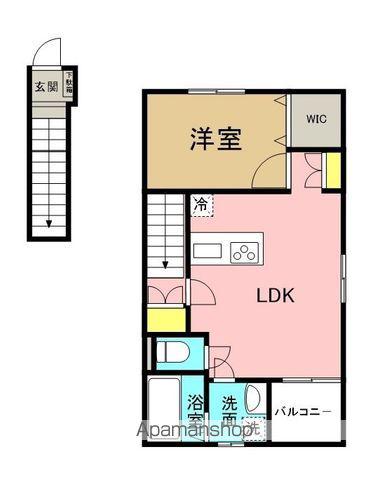 シエルクレールⅠ A(1LDK/2階)の間取り写真