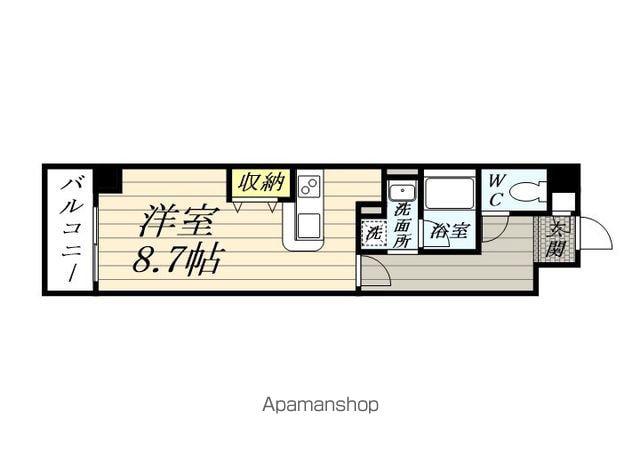 レスポワール東戸塚(ワンルーム/2階)の間取り写真