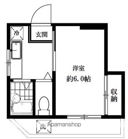 クレア浜田山(1K/2階)の間取り写真
