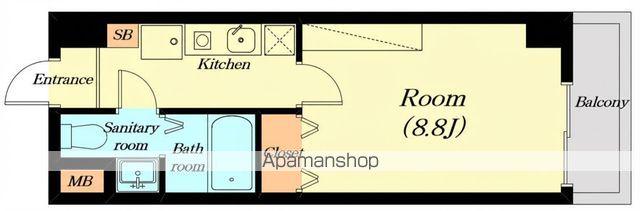 ソレイユ豊PART1(1K/5階)の間取り写真