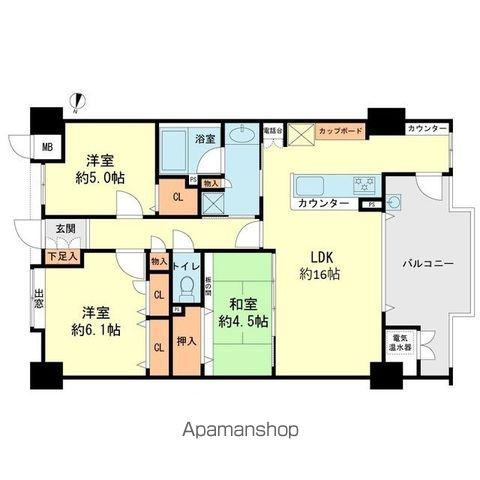 ネオヒューマインド下大利(3LDK/3階)の間取り写真