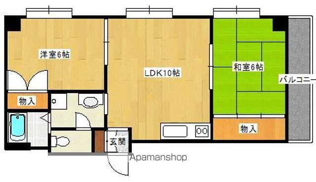 パークサイド川又(2LDK/5階)の間取り写真