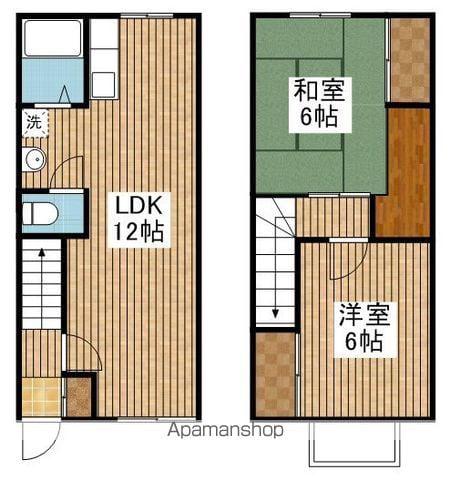 外山レイクサイドハウスK棟(2LDK/1階)の間取り写真