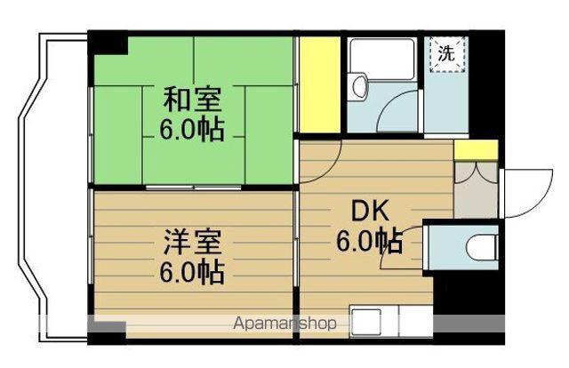 アルペンローゼ川口(2DK/5階)の間取り写真