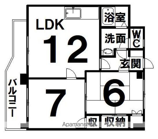 パミールハイツ2(2LDK/1階)の間取り写真