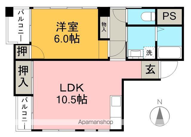 SKYLARK(1LDK/2階)の間取り写真