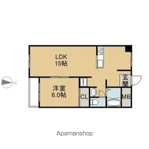 第2森ビル(1LDK/2階)の間取り写真