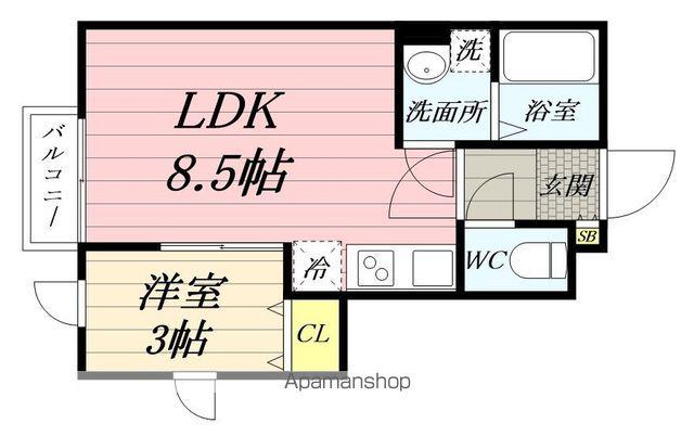 デュマンⅡ(1LDK/1階)の間取り写真
