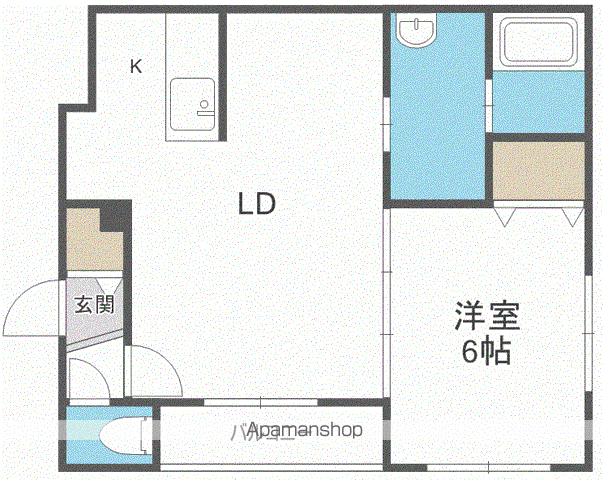 クラリス平岸Ⅱ(1LDK/1階)の間取り写真