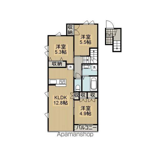 メゾンクレール日暮サウス(3LDK/2階)の間取り写真