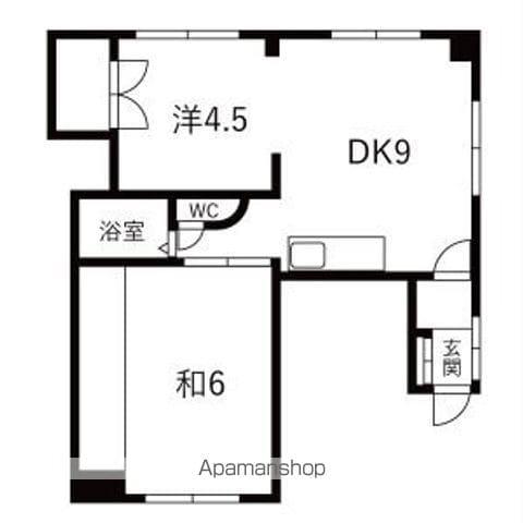 エルミタージュ南郷(2DK/1階)の間取り写真