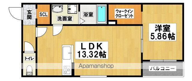 アネッサ堺東(1LDK/1階)の間取り写真
