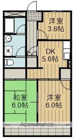 サンパレス(3DK/2階)の間取り写真