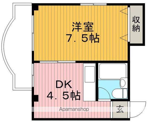 蛍池ホワイトマンション(1DK/2階)の間取り写真