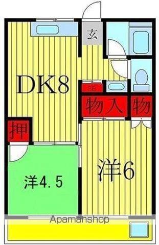 ジャスミンコート3(2DK/5階)の間取り写真