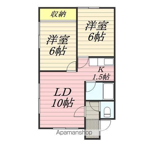 ハイツ松浦(2LDK/1階)の間取り写真