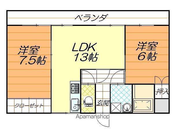 緑風館中央(2LDK/3階)の間取り写真