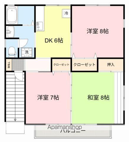 シーバSK(3DK/2階)の間取り写真