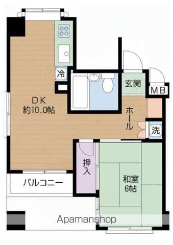 ダイアパレス東大通(1LDK/4階)の間取り写真