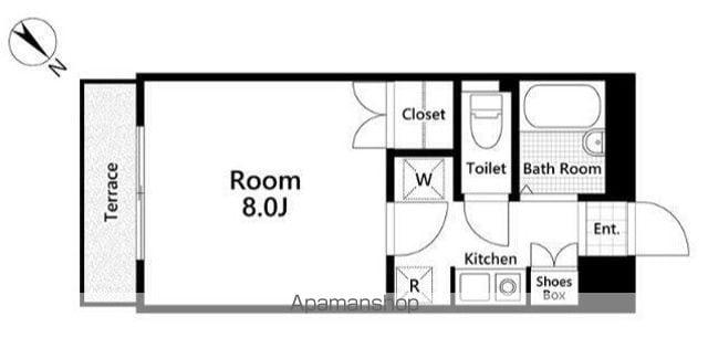 パレスベラージオ(1K/1階)の間取り写真