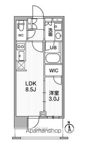 シーズンフラッツ新御徒町イースト(1LDK/9階)の間取り写真