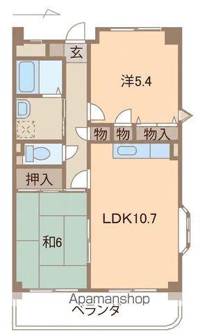 メゾン山水Ⅰ(2LDK/3階)の間取り写真