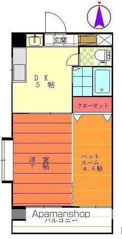 ピースフル21(1DK/2階)の間取り写真