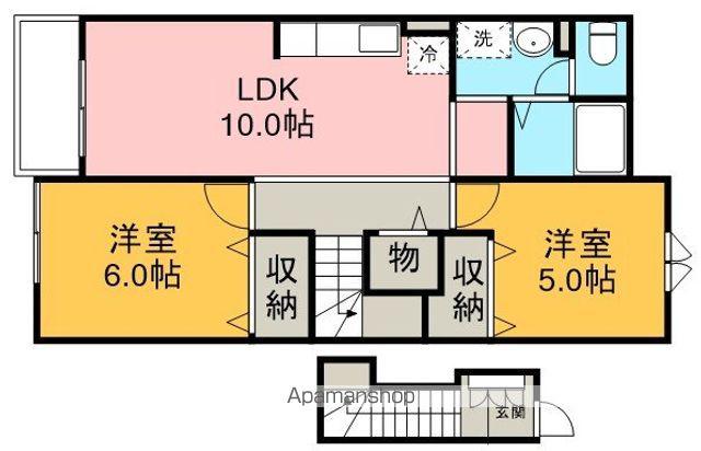 プリムローズY・A(2LDK/2階)の間取り写真