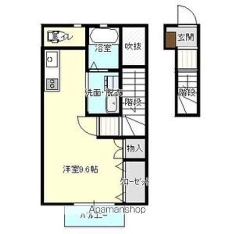 LA VERDE(ワンルーム/2階)の間取り写真