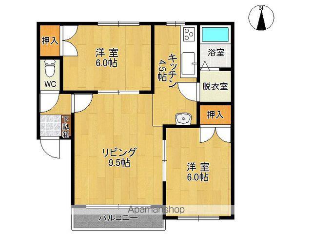 メゾンフルール(2LDK/1階)の間取り写真