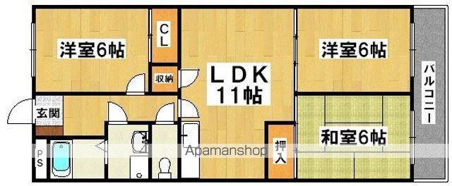 ファミリーコート(3LDK/2階)の間取り写真