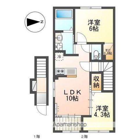 セラヴィ(2LDK/2階)の間取り写真