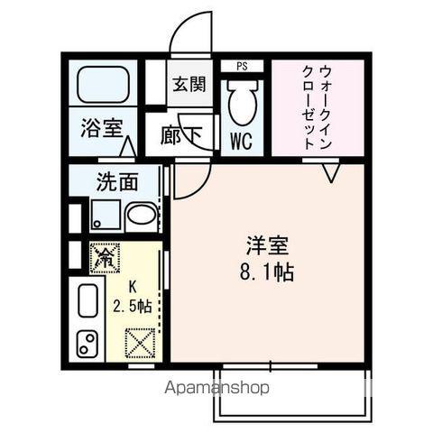 エスペランサ萱野(1K/1階)の間取り写真