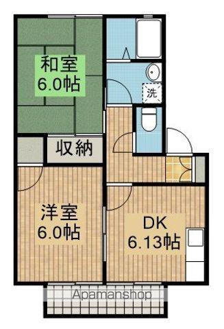 パルコート(2DK/1階)の間取り写真