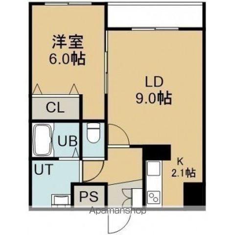 FUTURA宝来(1LDK/1階)の間取り写真