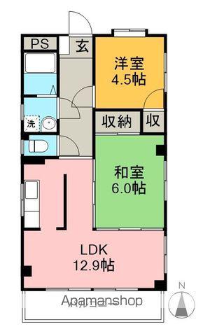 一宮中町1丁目アパート(2LDK/2階)の間取り写真