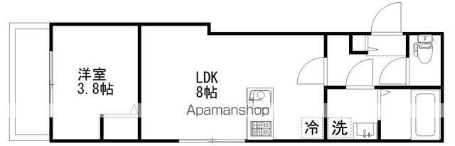 アットリラ八千代台西B(1LDK/1階)の間取り写真