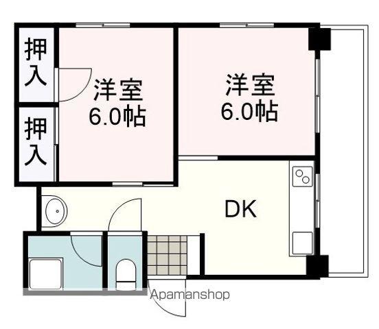 コーポマックス(2DK/7階)の間取り写真