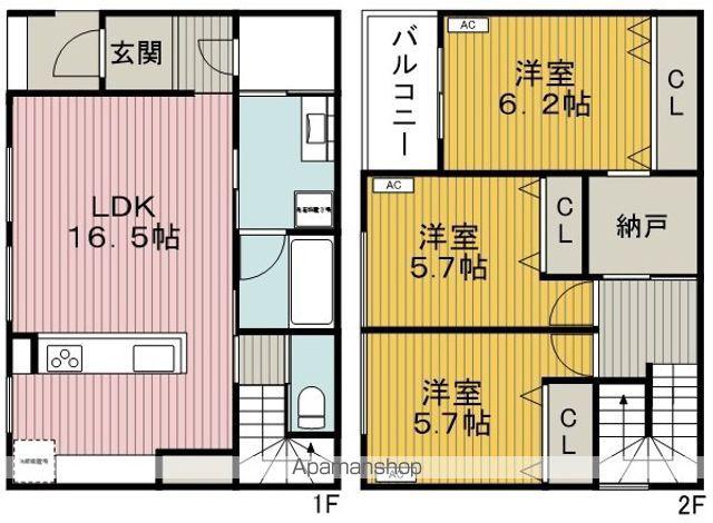 阪急電鉄宝塚線 豊中駅 徒歩23分 2階建 築1年(3LDK)の間取り写真