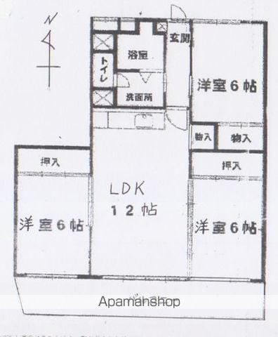 西新ビル(3LDK/10階)の間取り写真