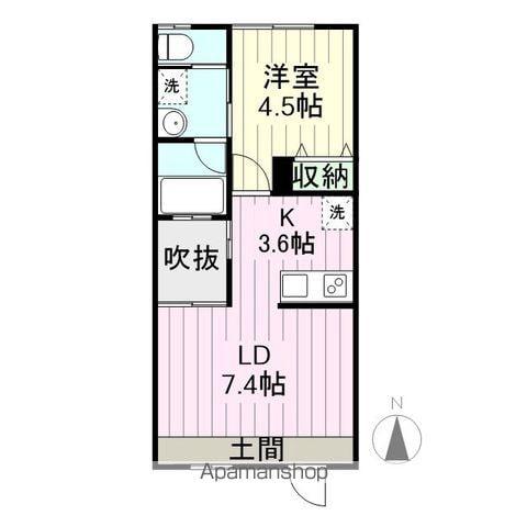 LAND新田東(1LDK/2階)の間取り写真