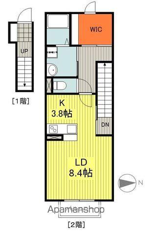 タキタコーポ(ワンルーム/2階)の間取り写真
