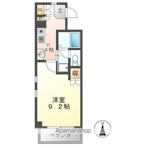 グランドゥール古出来(1K/6階)の間取り写真