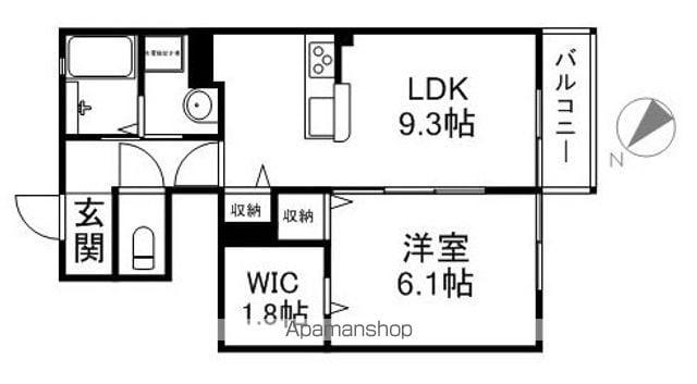 アンジェリック(1LDK/1階)の間取り写真