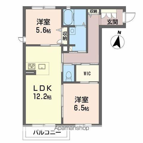 アトリエール和泉南(2LDK/2階)の間取り写真