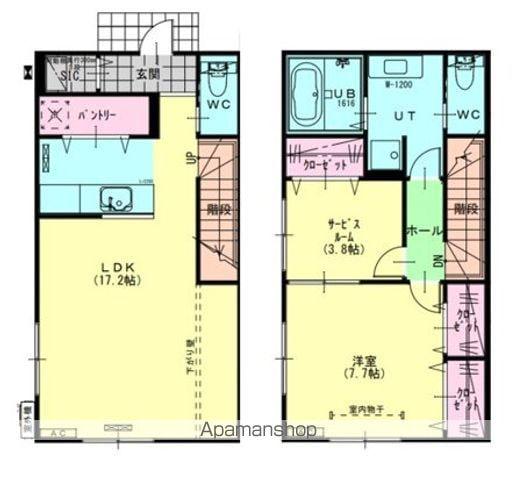 POMME(1SLDK/1階)の間取り写真