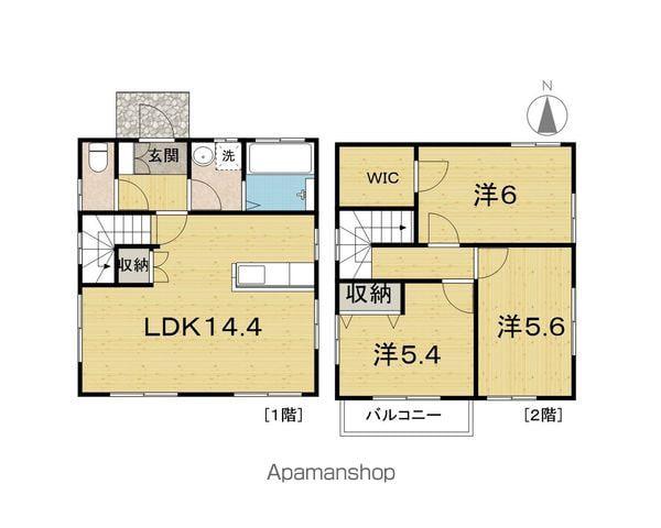 宮城県仙台市宮城野区 2階建 築19年(3LDK)の間取り写真