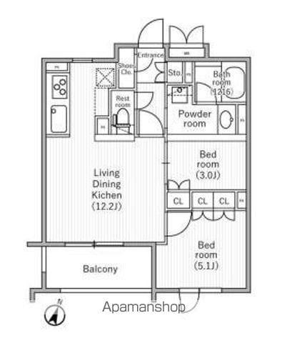 NIDO SAKURAGAOKA(2LDK/4階)の間取り写真