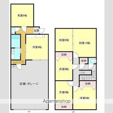 静岡県浜松市中央区 2階建 築66年(6K)の間取り写真