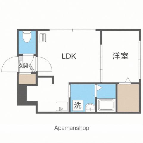 ラフィネ北円山(1LDK/1階)の間取り写真